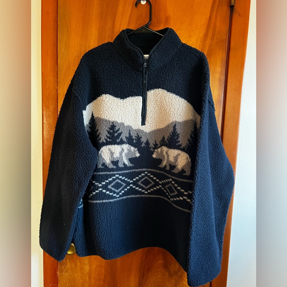 Old Navy Bear Sherpa Quarter Zip, size XXL